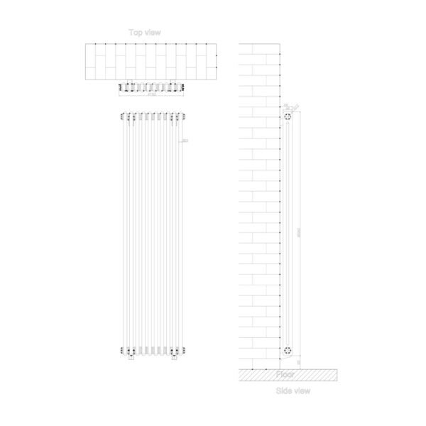 Eastbrook Rivassa 3 Column Designer Radiator Bronze Effect - Image 15