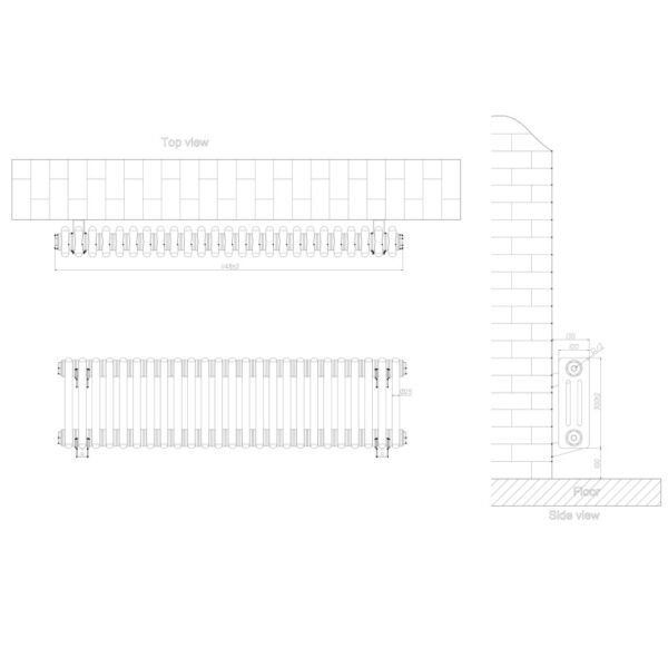 Eastbrook Rivassa 3 Column Designer Radiator White - Image 4