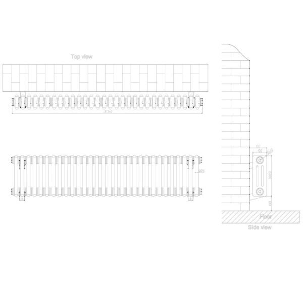 Eastbrook Rivassa 3 Column Designer Radiator White - Image 20