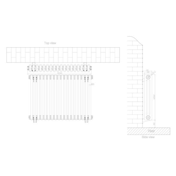 Eastbrook Rivassa 3 Column Designer Radiator Bronze Effect - Image 11