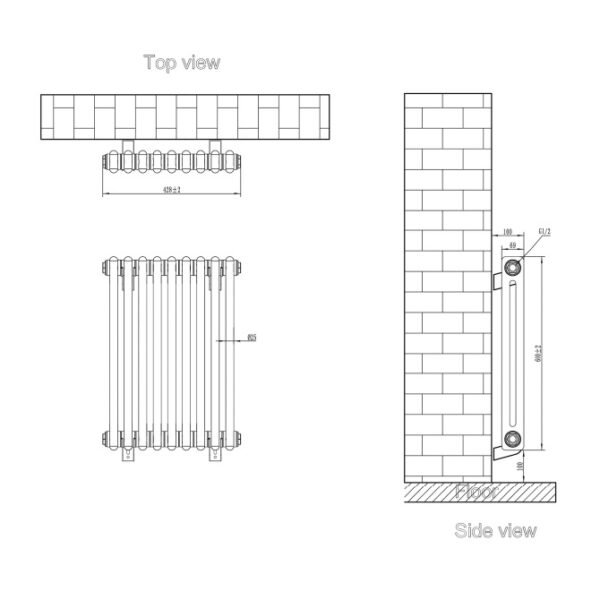 Eastbrook Rivassa 2 Column Designer Radiator White - Image 21
