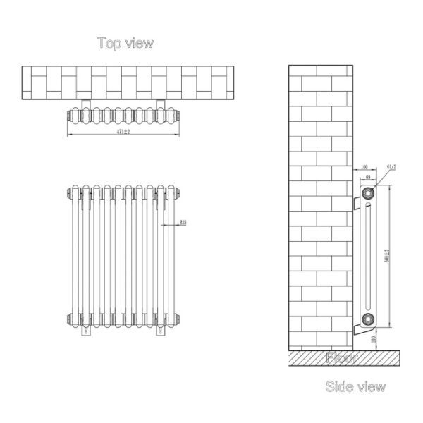 Eastbrook Rivassa 2 Column Designer Radiator White - Image 22
