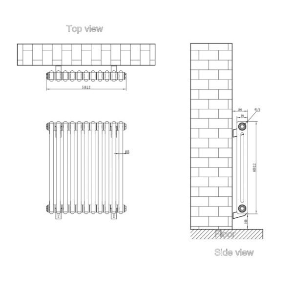 Eastbrook Rivassa 2 Column Designer Radiator White - Image 23