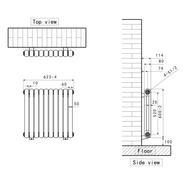 Eastbrook Rubano Designer Radiator Gloss White - Image 4