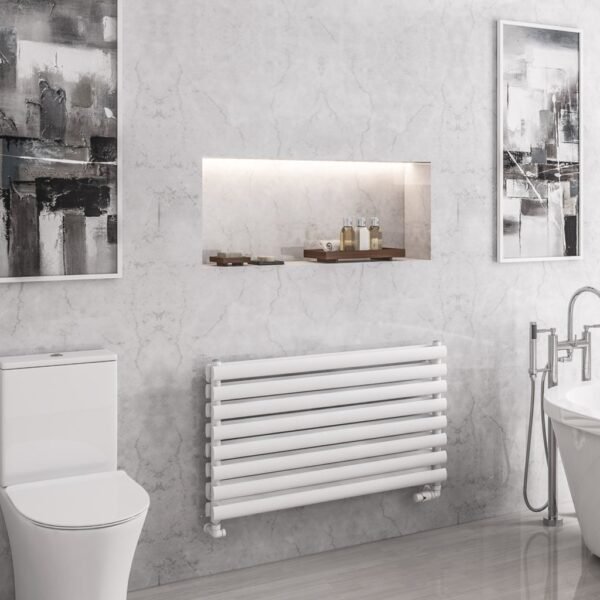 Eastbrook Tunstall Double Designer Heated Towel Rail Matt White