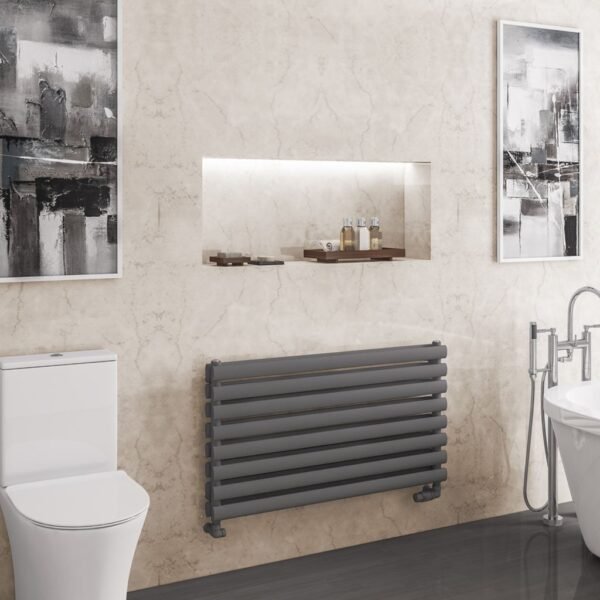 Eastbrook Tunstall Double Designer Heated Towel Rail Matt Anthracite