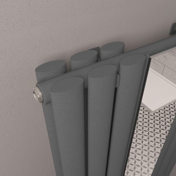 Eastbrook Tunstall Double Mirror Designer Radiator Matt Anthracite - Image 3