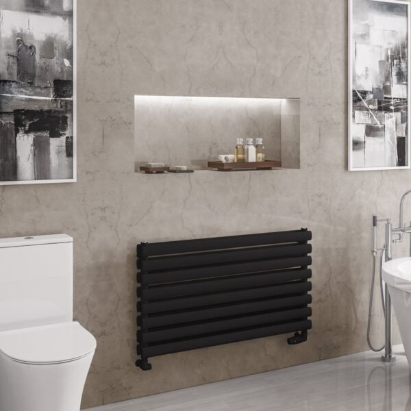 Eastbrook Tunstall Double Designer Heated Towel Rail Matt Black - Image 2