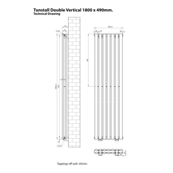 Eastbrook Tunstall Double Designer Radiator Matt Anthracite - Image 13