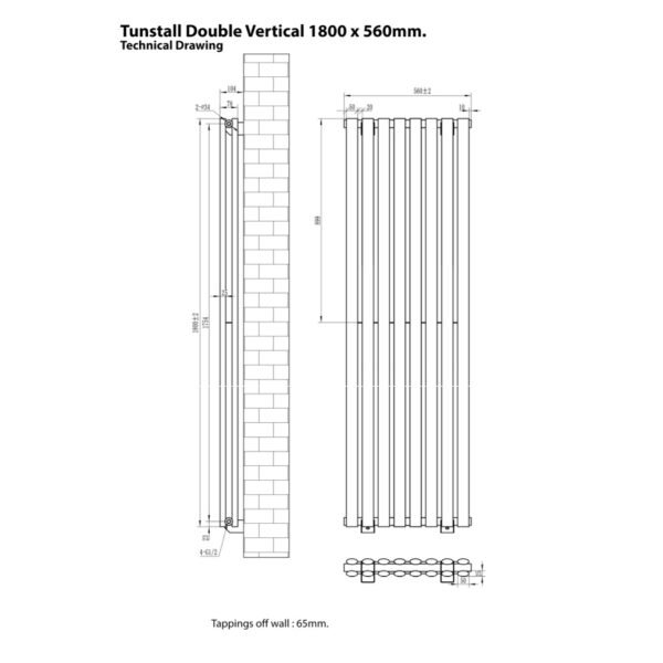 Eastbrook Tunstall Double Designer Radiator Matt Anthracite - Image 14