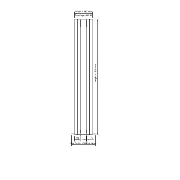 Eastbrook Peretti Aluminium Designer Radiator Matt Black - Image 20