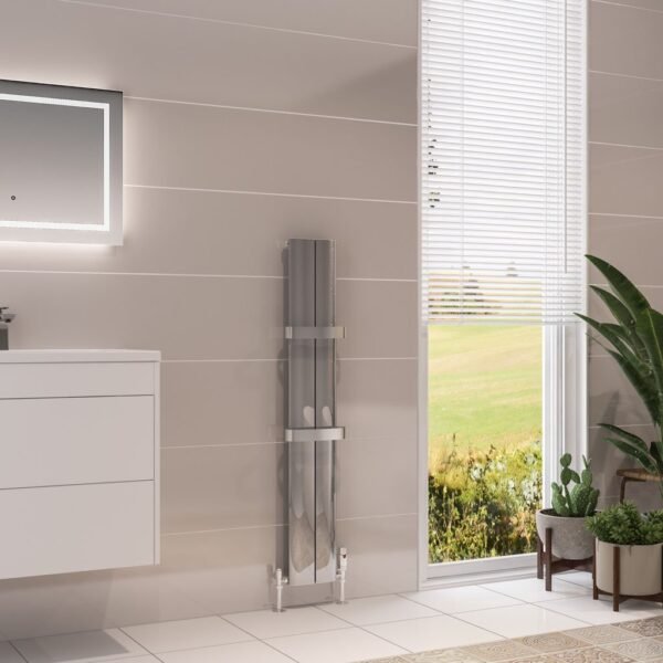 Eastbrook Berlini Aluminium Single Designer Radiator Polished Aluminium