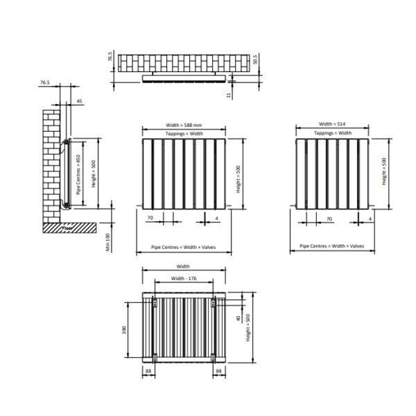 Eastbrook Addington Type 10 Aluminium Designer Radiator Gloss White - Image 4