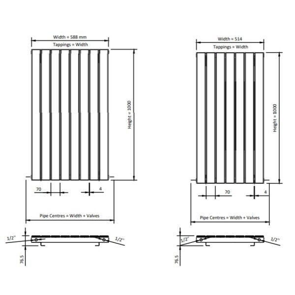 Eastbrook Addington Type 10 Aluminium Designer Radiator Matt Anthracite - Image 38