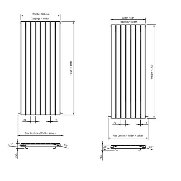 Eastbrook Addington Type 10 Aluminium Designer Radiator Matt Anthracite - Image 40