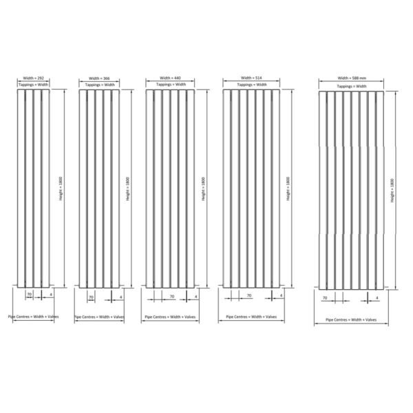 Eastbrook Addington Type 10 Aluminium Designer Radiator Matt Anthracite - Image 41
