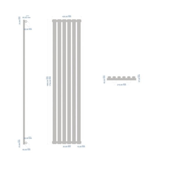 Eastbrook Tunstall Designer Radiator Matt Anthracite - Image 16