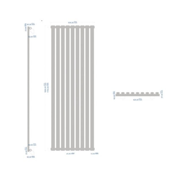 Eastbrook Tunstall Designer Radiator Matt Anthracite - Image 17