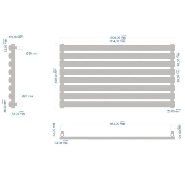 Eastbrook Tunstall Designer Heated Towel Rail Matt White - Image 4