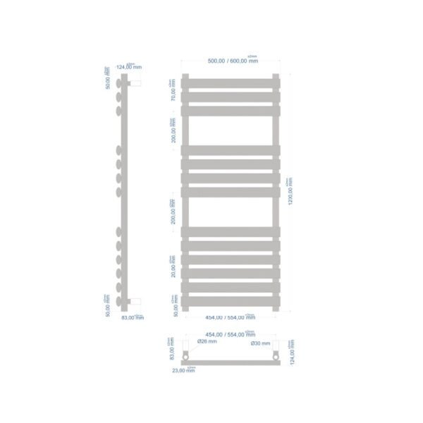 Eastbrook Tunstall Designer Heated Towel Rail Matt White - Image 14