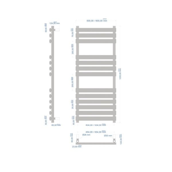 Eastbrook Tunstall Designer Heated Towel Rail Matt White - Image 15