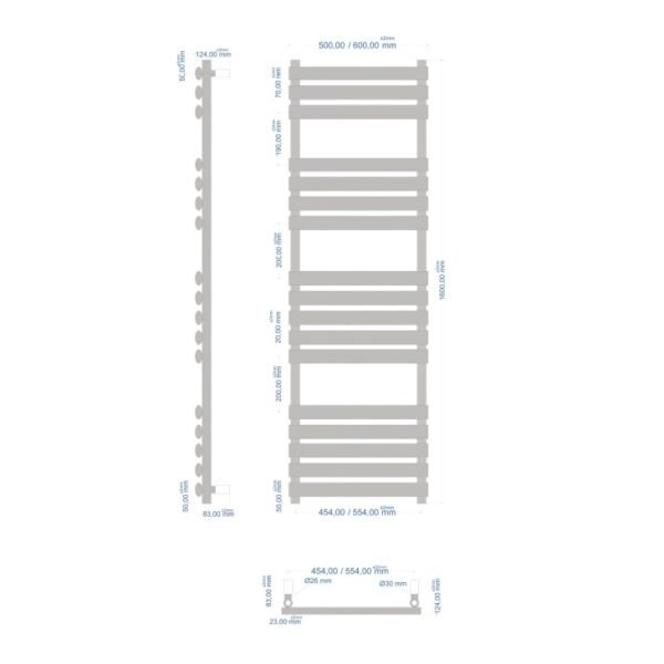 Eastbrook Tunstall Designer Heated Towel Rail Matt White - Image 17