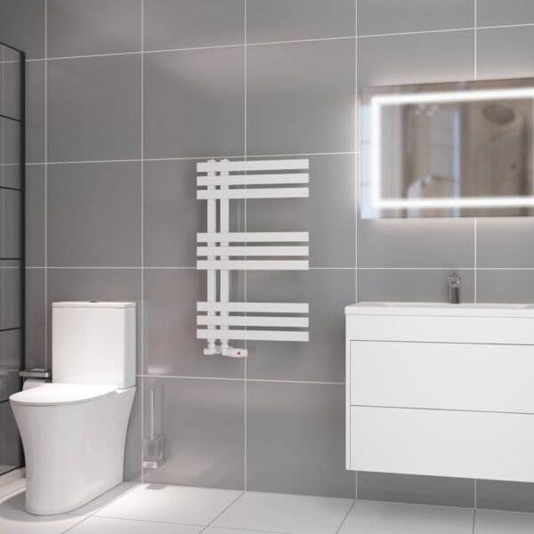 Eastbrook Hurley Designer Straight Heated Towel Rail Matt White