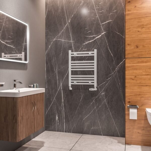 Eastbrook Westward Straight Heated Towel Rail Gloss White