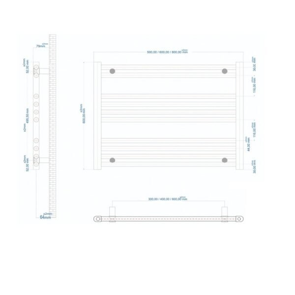 Eastbrook Westward Straight Heated Towel Rail Gloss White - Image 4