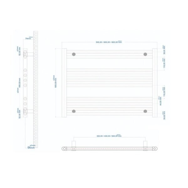 Eastbrook Westward Straight Heated Towel Rail Gloss White - Image 16