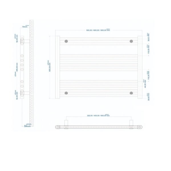 Eastbrook Westward Straight Heated Towel Rail Gloss White - Image 17