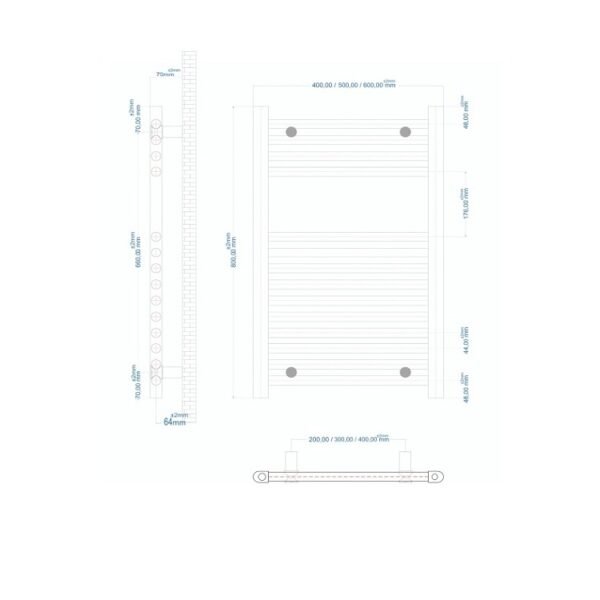 Eastbrook Westward Straight Heated Towel Rail Gloss White - Image 18