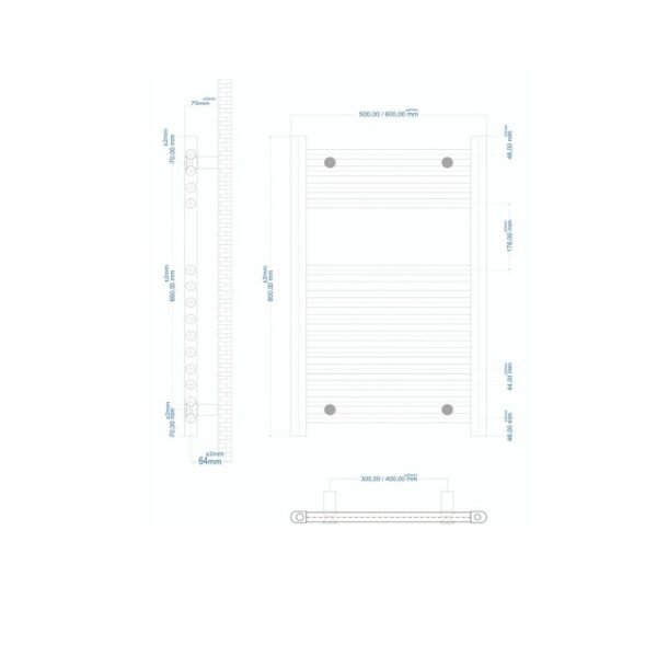 Eastbrook Westward Straight Heated Towel Rail Gloss White - Image 19