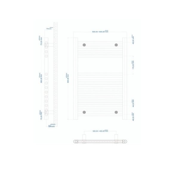 Eastbrook Westward Straight Heated Towel Rail Gloss White - Image 20