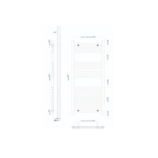 Eastbrook Westward Straight Heated Towel Rail Gloss White - Image 21