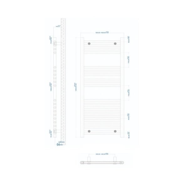 Eastbrook Westward Straight Heated Towel Rail Gloss White - Image 22