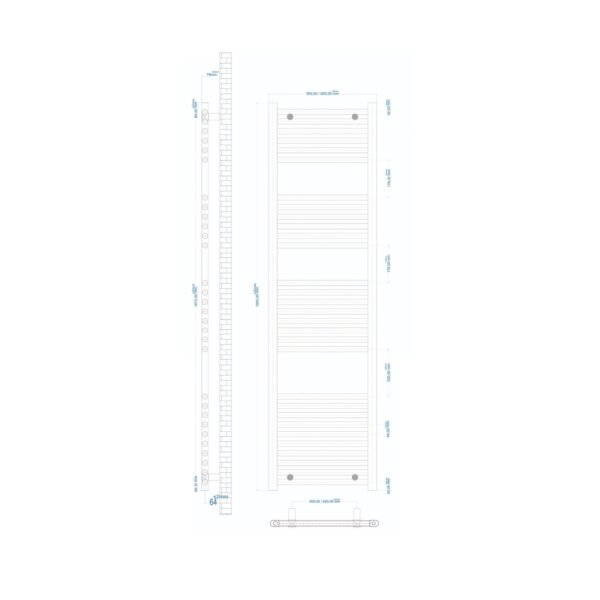 Eastbrook Westward Straight Heated Towel Rail Gloss White - Image 25