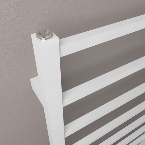 Eastbrook Tuscan Square Straight Heated Towel Rail Gloss White - Image 3