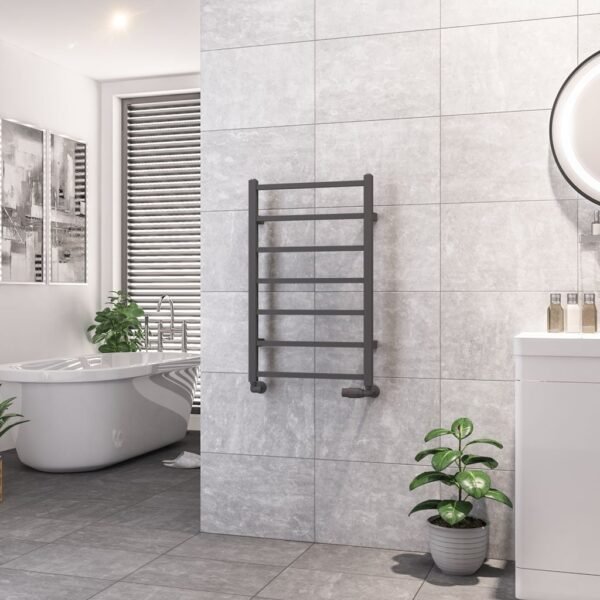 Eastbrook Tuscan Square Straight Heated Towel Rail Matt Anthracite