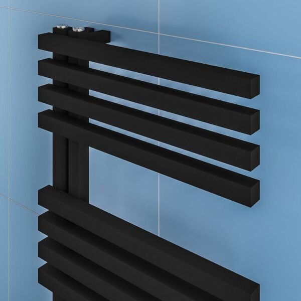 Eastbrook Reinbach Designer Straight Heated Towel Rail Matt Black - Image 2