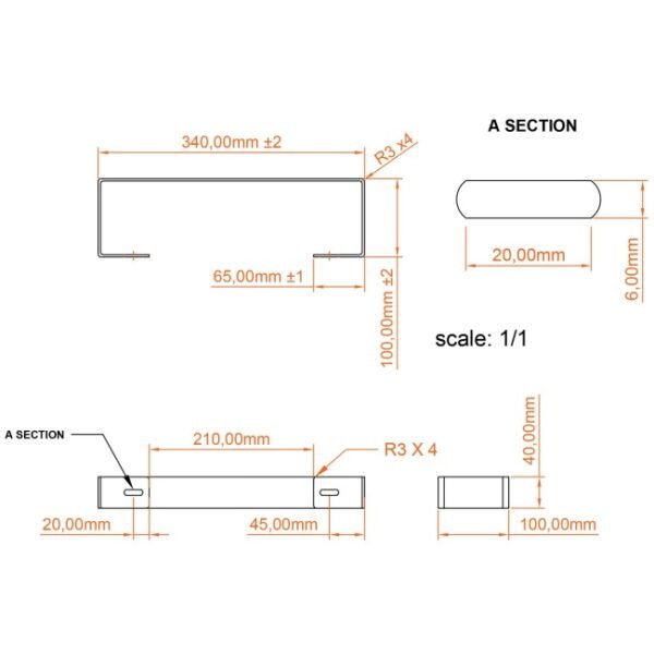 Eastbrook Wingrave Flat Panel Towel Hanger Chrome - Image 2