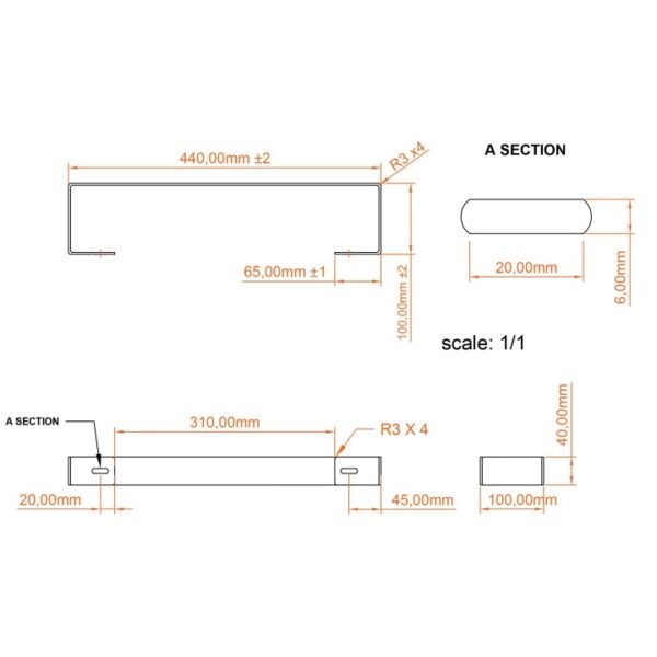 Eastbrook Wingrave Flat Panel Towel Hanger Chrome - Image 3