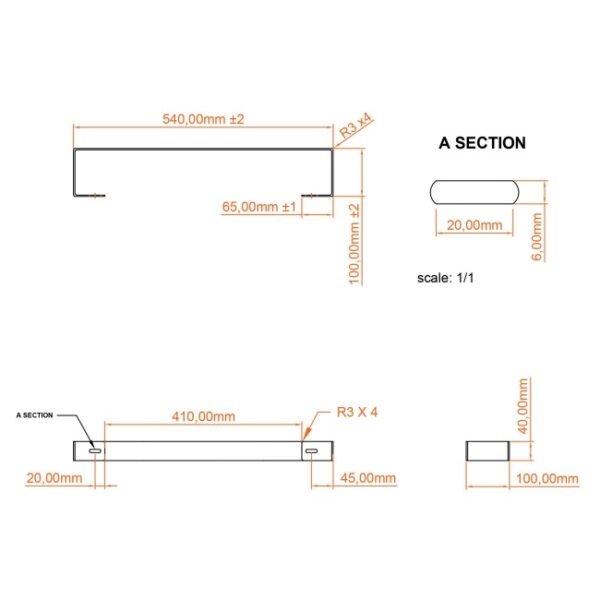 Eastbrook Wingrave Flat Panel Towel Hanger Chrome - Image 4