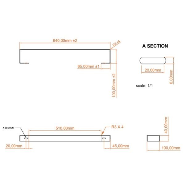 Eastbrook Wingrave Flat Panel Towel Hanger Chrome - Image 5