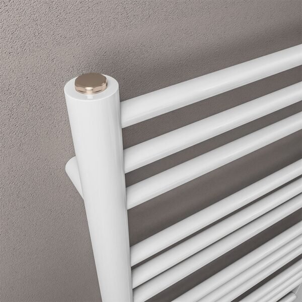 Eastbrook Corinium Round Straight Heated Towel Rail Gloss White - Image 3