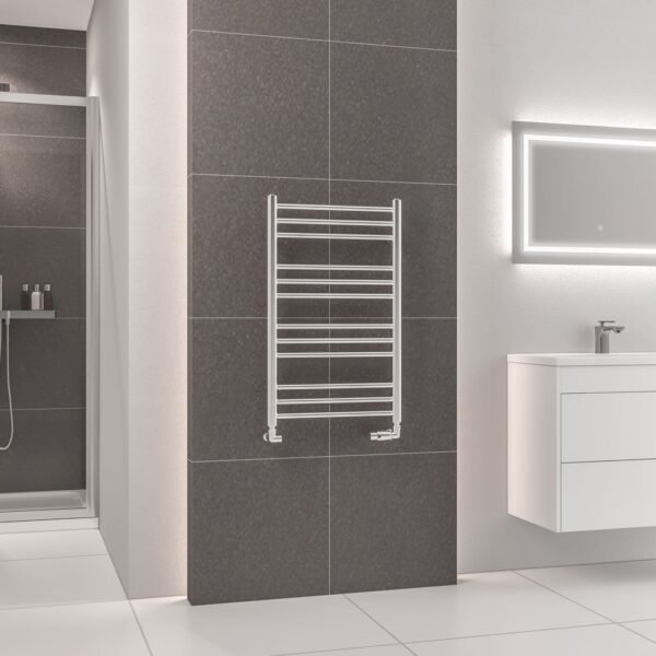 Eastbrook Corinium Round Straight Heated Towel Rail Chrome