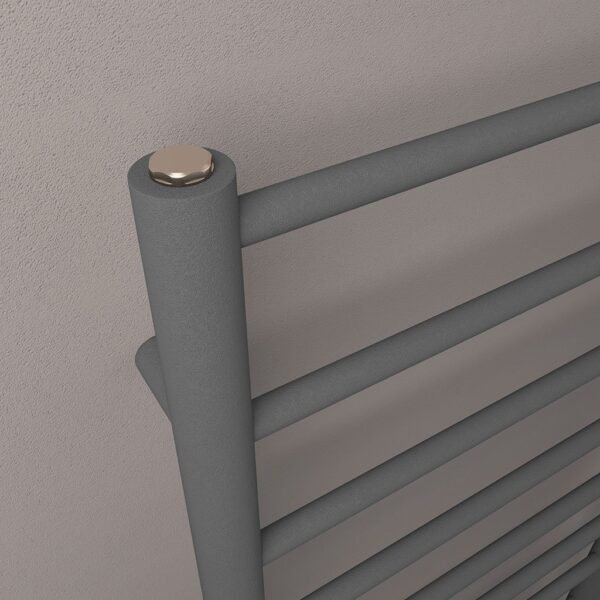 Eastbrook Tuscan Round Straight Heated Towel Rail Matt Anthracite - Image 3