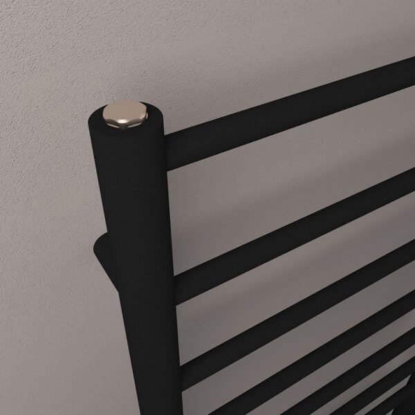 Eastbrook Tuscan Round Straight Heated Towel Rail Matt Black - Image 3