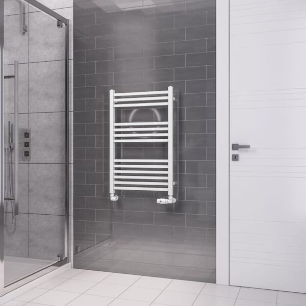 Eastbrook Tuscan Square Multirail Straight Heated Towel Rail Gloss White - Image 2
