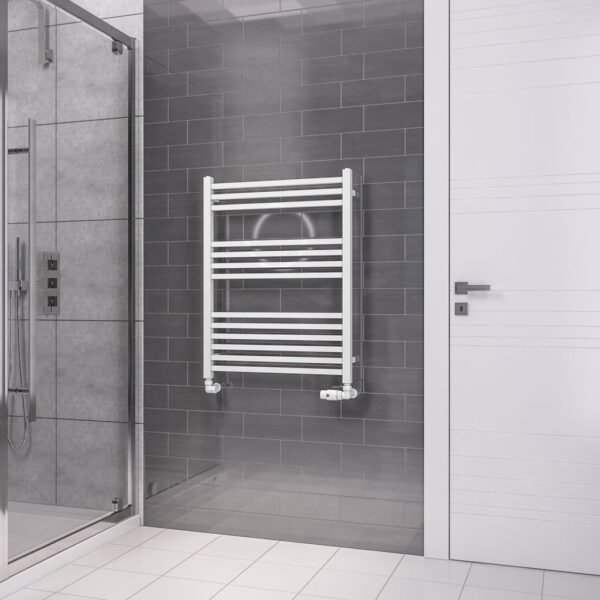 Eastbrook Tuscan Square Multirail Straight Heated Towel Rail Gloss White - Image 3